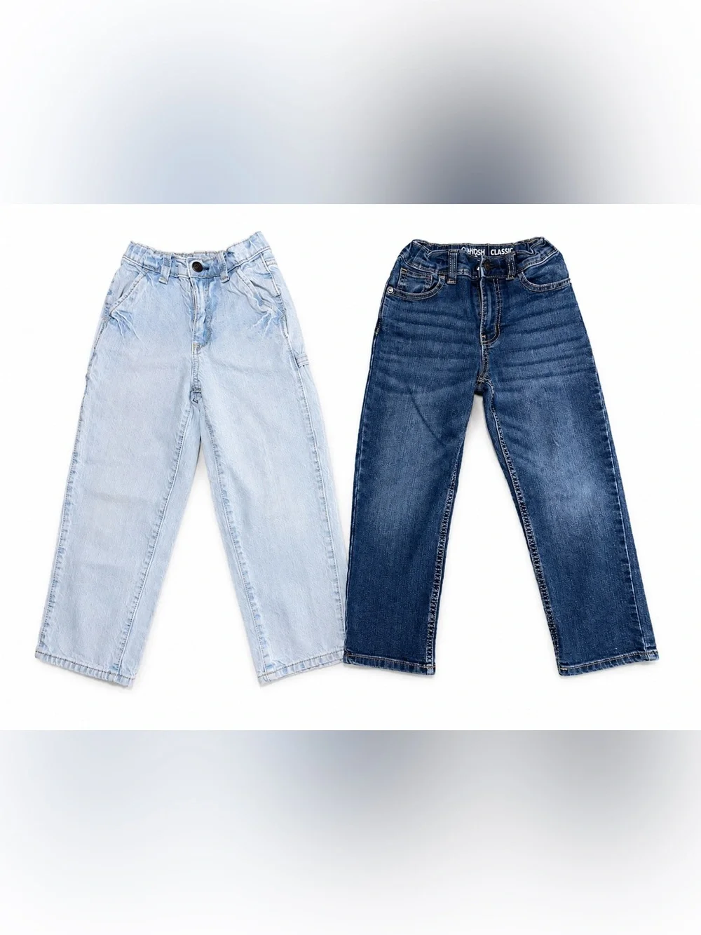 OshKosh B’gosh Boys Size 6 Jeans Lot of 2 Classic Denim Pants Light & Dark Wash
